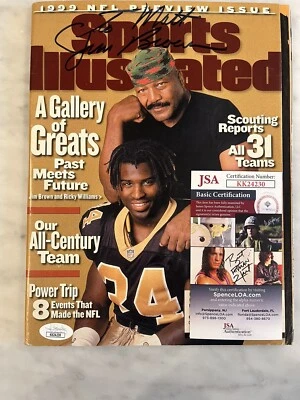🔥Jim Brown Signed Cleveland Browns Raiders Sports Illustrated Full Magazine JSA - Image 1 of 4