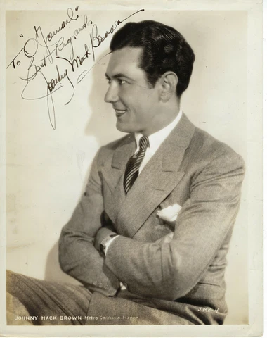 FOOTBALL PLAYER, ACTOR ,COWBOY JOHNNY MACK BROWN, AUTOGRAPHED VINTAGE PHOTO Cover