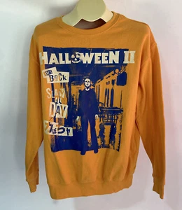 Halloween II Sweatshirt Orange Size Men's Lg Slay All Day Graphic - Picture 1 of 8