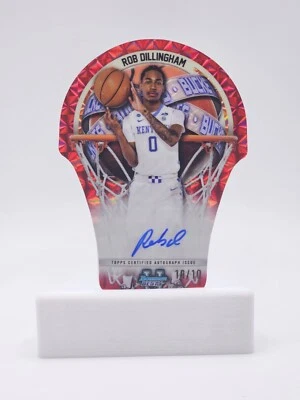 🔥🏀ROB DILLINGHAM 2023 BOWMAN U BEST BUCKETS DIE-CUT GEOMETRIC RED AUTO /10 - Image 1 of 2