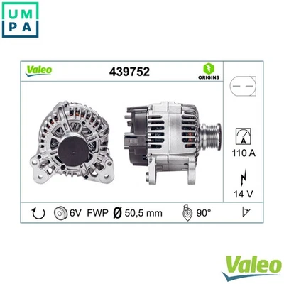 ALTERNATOR 439752 FOR VW CARAVELLE/TRANSPORTER/Mk/Bus/KOMBI/VI/T6 EUROVAN/Van - Image 1 of 4