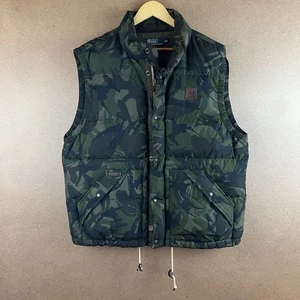Vintage VTG 90s Polo Ralph Lauren Downfill Camouflage Army Puffer Vest Size XL - Picture 1 of 11