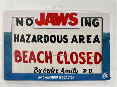Trick Or Treat Studios Jaws No Swimming Wood Sing  Foto 1 de 2