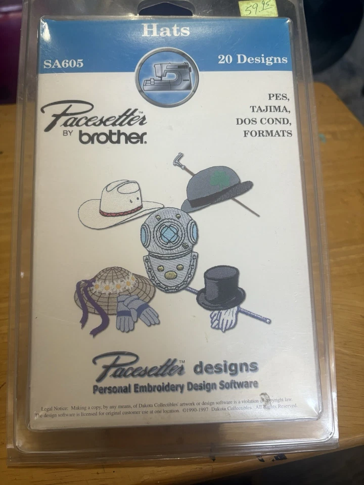 Brother Pacesetter SA605 Hats Design Collection  Sealed 20 Designs - Image 1 of 2