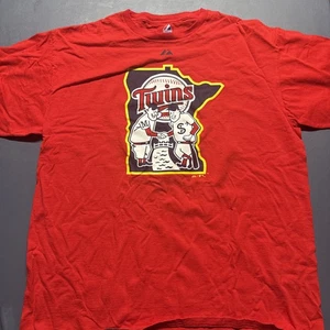 Majestic Minnesota Twins Men's T-Shirt - Red - Baseball - X-Large - Logo - Picture 1 of 4
