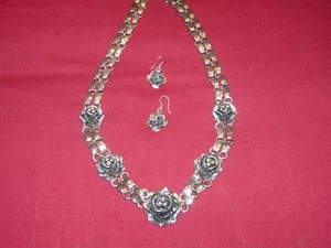 925 Sterling Silver Necklace & Earrings (pierced) - Picture 1 of 12