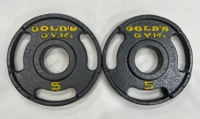 Placas de peso con barra de agarre Gold's Gym de 5 lb, agujero olímpico de 2", x 2 = 10 lb en total Foto 1 de 4
