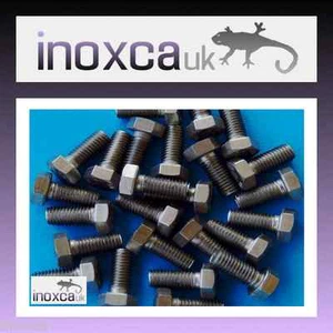 25 M5 X 12 STAINLESS STEEL HEX HEXAGON HEAD SET SCREW BOLT GR A2-70 DIN 933 A2 - Picture 1 of 2