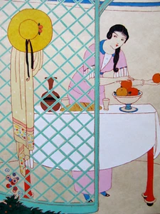 Charles Martin LA SURPRISE gravure pochoir originale 1913 tirage 300 exemplaires - Picture 1 of 7