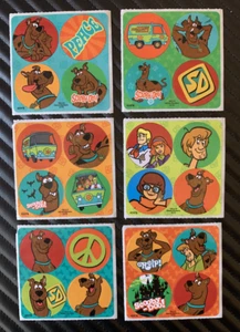 Pegatinas Scooby Doo puntos x 24 (6 hojas) - Favores fiesta de cumpleaños recompensas Scooby - Imagen 1 de 6