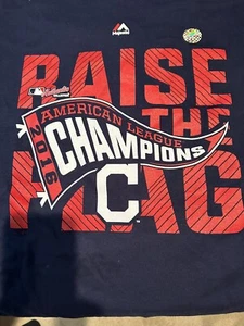 Cleveland Indianer T-Shirt Erwachsene Medium marineblau "Raise The Flag" 2016 MLB Champions. - Bild 1 von 4