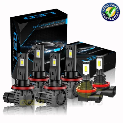 FOR Buick Allure 2005-2010-6X H11+H9 LED Headlight + H11 Fog Light Bulbs Kits - Image 1 of 4