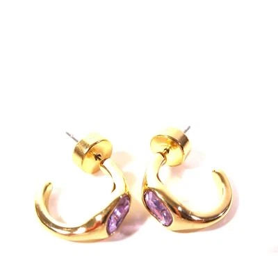 Banana Republic Women's Lavender Rectangle Gemstone Hoop Earrings NWT 38 - Image 1 of 4