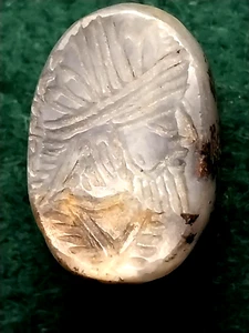 Ancient Bactrian Stone Stamp Seal Depicting a King Circa 2500-2000 BCE 24mmX16mm - Picture 1 of 5
