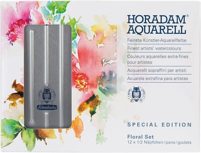 Schmincke Horadam Aquarellfarbe Floral Set 12 x 1/2 Näpfchen im Alukasten