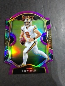 DREW BREES 2020 Select Concourse Purple Prizm Die-Cut  #15  NEW ORLEANS SAINTS