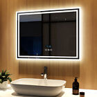 Led Bathroom Mirror With Bluetooth Speaker Shaver Socket Clock 3 Light Colors