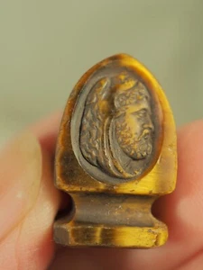 SCEAU A CACHETER ANCIEN CAMEE ET INTAILLE OEIL DE TIGRE ANTIQUE CAMEO INTAGLIO - Imagen 1 de 5