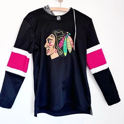 ADIDAS NHL Chicago Blackhawks Platinum Jersey Crewdie Hockey Hoodie Womens S - Image 1 of 4