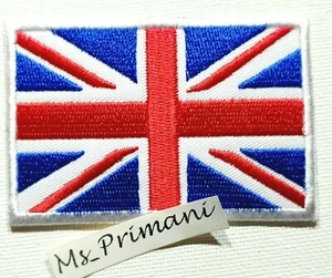 ROT gestickter Union Jack Aufnäher UK Flagge Bügelbild/Aufnähen Großbritannien Abzeichen 7X4,5 - Bild 1 von 2