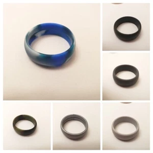 Silicone Wedding Ring Men's size 15 Safety Rings Bands Your Choice 4 Colors NWOT - Picture 1 of 9