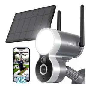 Topcony 2K/3MP Überwachungskamera im Freien WiFi Solar Farb-Nachtsicht 3dBi WiFi - Bild 1 von 12