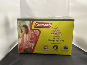Coleman Kids Sleeping Bag 50 Degree Youth Pink And Orange Butterflies - Picture 1 of 9