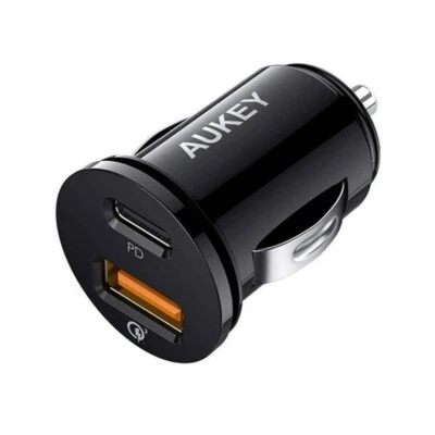 Cargador de Coche 21W Cargadores USB PD, Doble Puerto (USB-C/USB-A) Cargador de Coche Rápido Foto 1 de 4