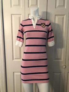 Vtg Circa 2008 Ralph Lauren Girls L 12/14 or Women XXS Shirt Dress Pink Stripe - Picture 1 of 7