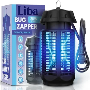 LiBa Powerful Grid Electric Bug Zapper 4000v With Switch, 20W Extra Brightness! - Picture 1 of 1