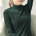 Long Sleeve Slim Fit Turtleneck Base Layer Shirts For Women Warm Thermal Tops