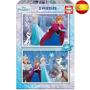 Educa - Frozen Set de 2 Puzzles Infantiles con 48 Piezas, Medida aproximada una