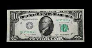 ⭐️$10 1950-C Federal reserve new york STAR Uncirculated Free Shipping (B152) - Picture 1 of 2