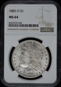 1885-O Morgan Dollar S$1 NGC MS64 - Picture 1 of 2