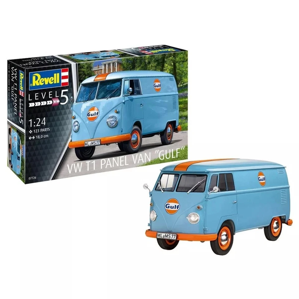 Revell 1:24 VW T1 Furgone Panel (Decorazione Gulf) Kit Di Modello - 07726 - Immagine 1 di 3