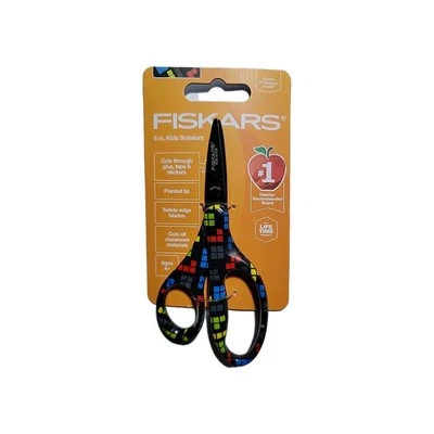 Fiskars 5 pulgadas Tijeras para niños punta puntiaguda antiadherente hoja de borde de seguridad edades 4+ Foto 1 de 3