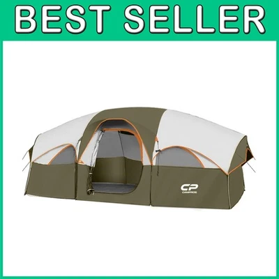 Tienda de campaña para 8 personas con cortina dividida, ventanas de malla, bolsa de transporte Foto 1 de 4