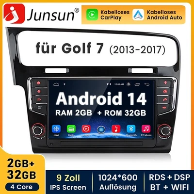 9" Für VW Golf VII MK7 2012-2020 Android 14 Autoradio CarPlay GPS Navi WIFI DAB+ - Bild 1 von 4