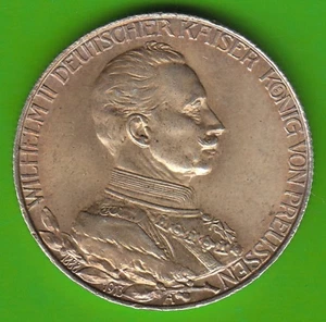 Coin Mark Silver Prussia 2 Mark 1913 Government Jubilee Great Leipzig - Picture 1 of 3