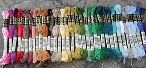 37x DMC Cross Stitch Embroidery THREAD 6 ply Floss cotton rainbow grays new - Picture 1 of 6