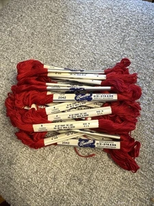 Vintage Bucilla Six Strand Embroidery Floss Lot of  32 Red 2042  NEW - Picture 1 of 5