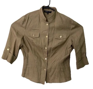 Jones New York Jacket Womens XL Lightweight 100% Linen Button Up Tan Blazer NWT - Picture 1 of 7