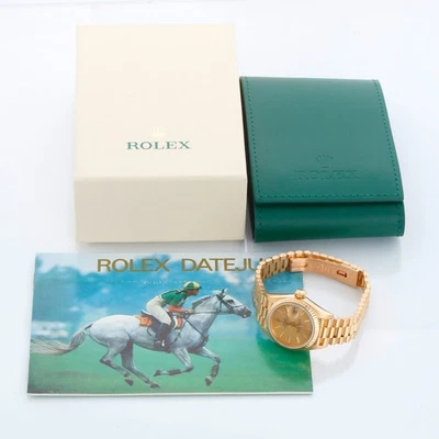 Reloj Rolex 69178 President de oro amarillo de 18 quilates para dama con caja y libro Rolex Foto 1 de 4