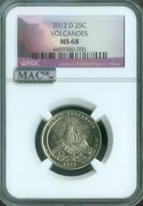 2012-D Volcanoes Quarter NGC MS68 MAC Quality - Picture 1 of 2
