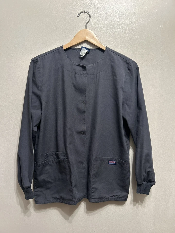 Authentic Cherokee Workwear Women's Gray Lab Coat Small? Long Sleeve Pockets - Image 1 of 4