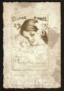 Malo Renault. Carte de bonne année 1909. Eau-forte et pointe sèche. L. Bénédite - Picture 1 of 1