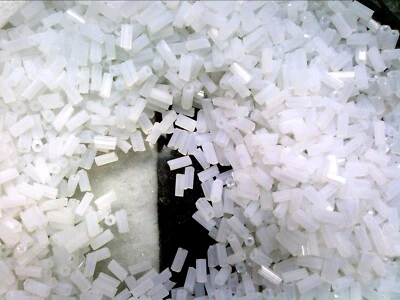 De colección 100 gramos veneciano hexagonal corneta abalorio blanco escarcha 5 mm #061916e Foto 1 de 3