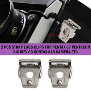 1 Pair Camera Strap Lugs Adapter Clips for Mamiya M645 1000S Pentax 67 Pentacon - Picture 1 of 7