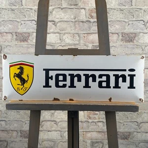 Ferrari 23.6x7.9" (60x20cm) Enamel Sign Beautiful Vintage Garage Decor... - Picture 1 of 17
