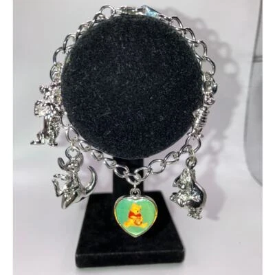 Disney Winnie The Pooh & Friends Silver-Tone Charm 7 1/8" Bracelet! - Image 1 of 4